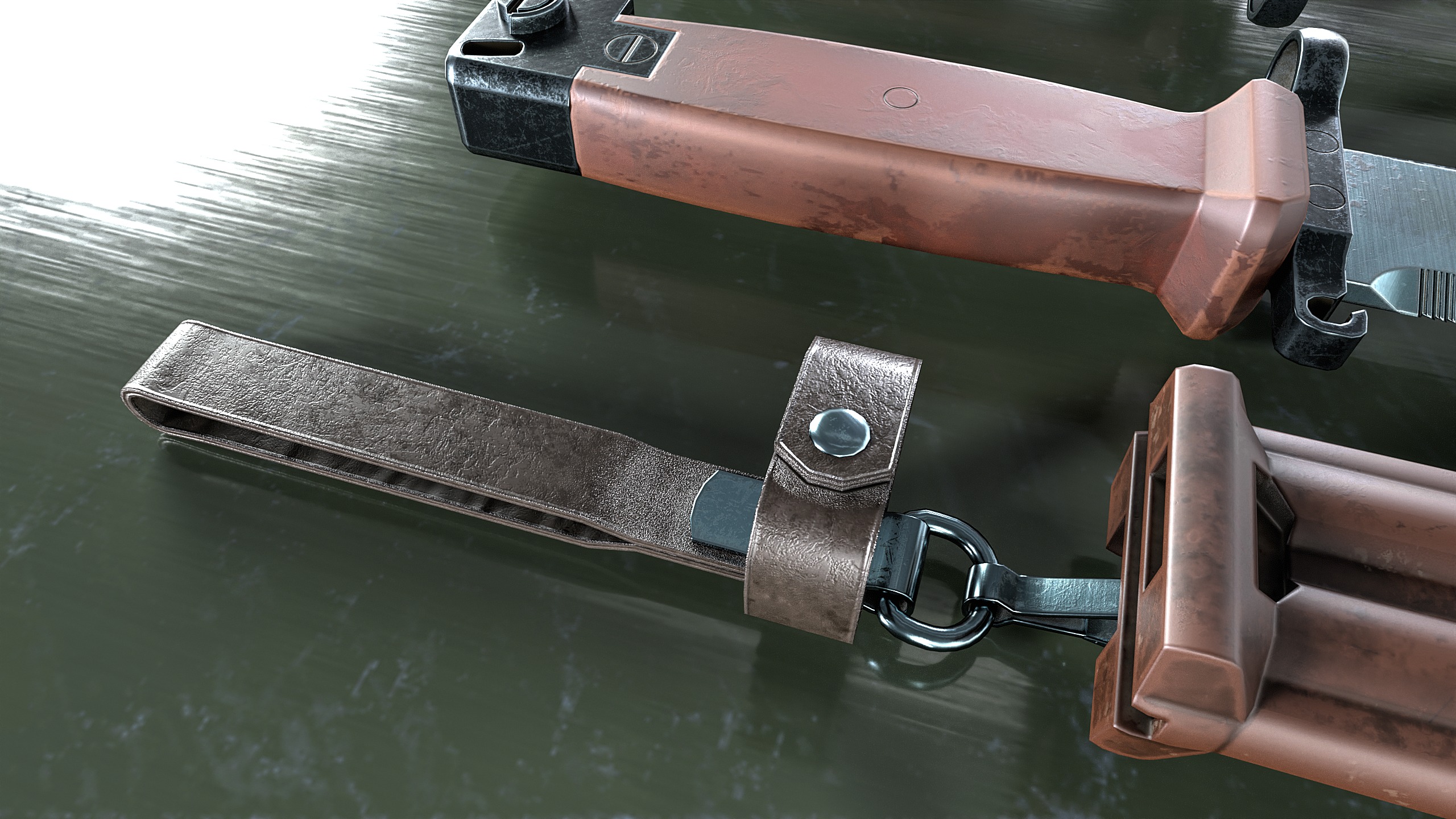 Bayonet AK-74 Low-poly 3D model_4