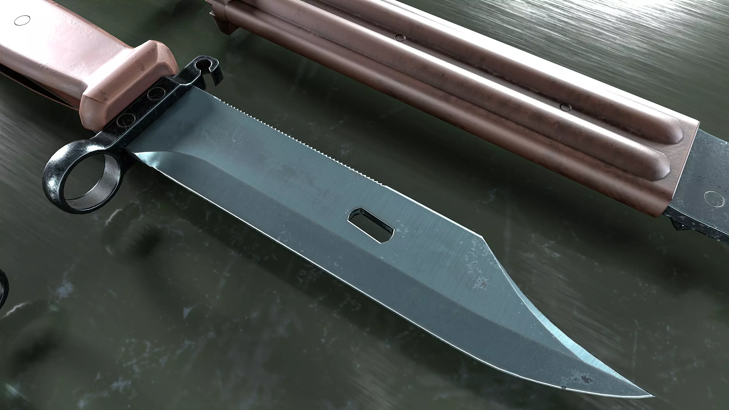 Bayonet AK-74 Low-poly 3D model_0