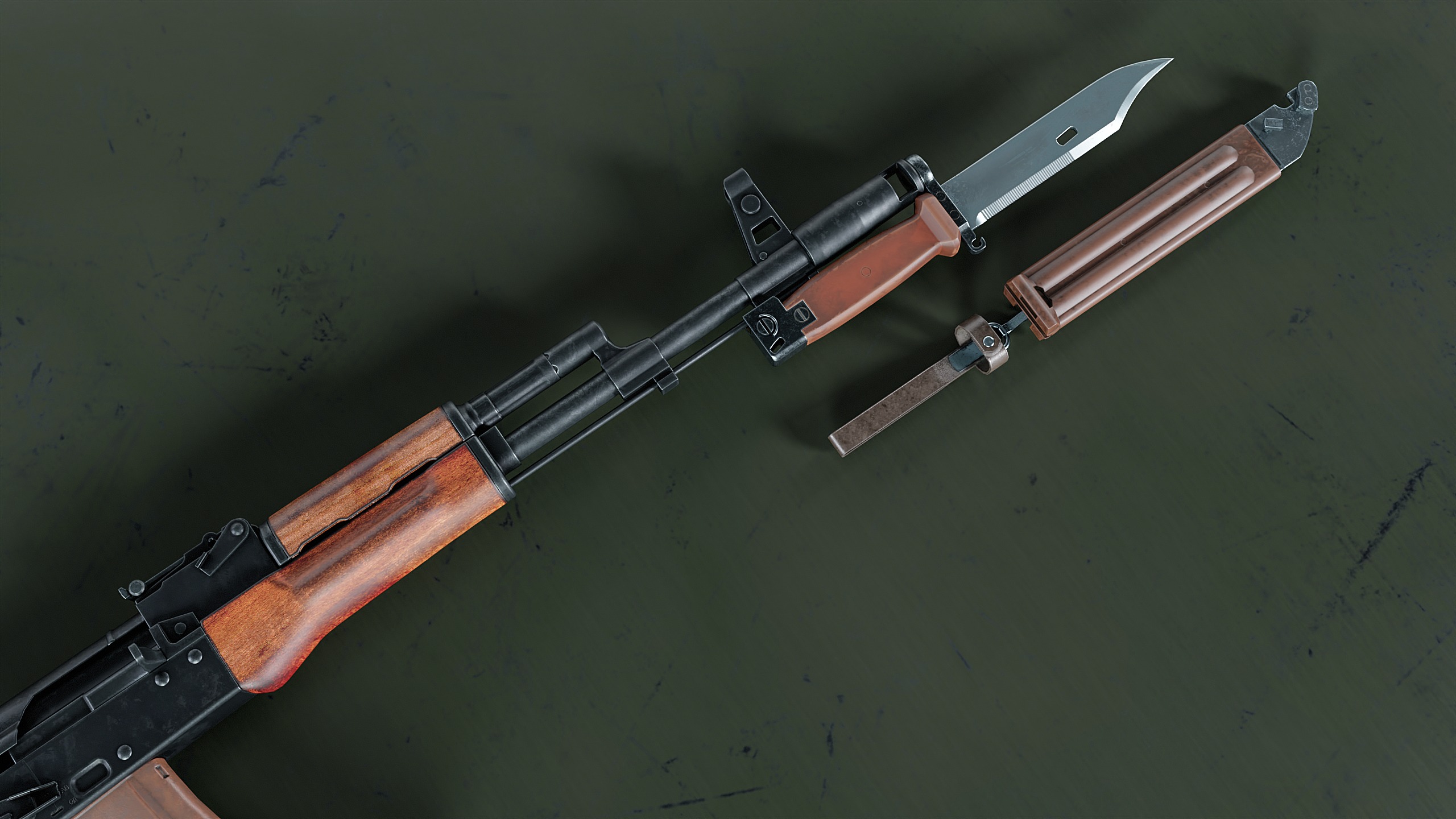 Bayonet AK-74 Low-poly 3D model_11
