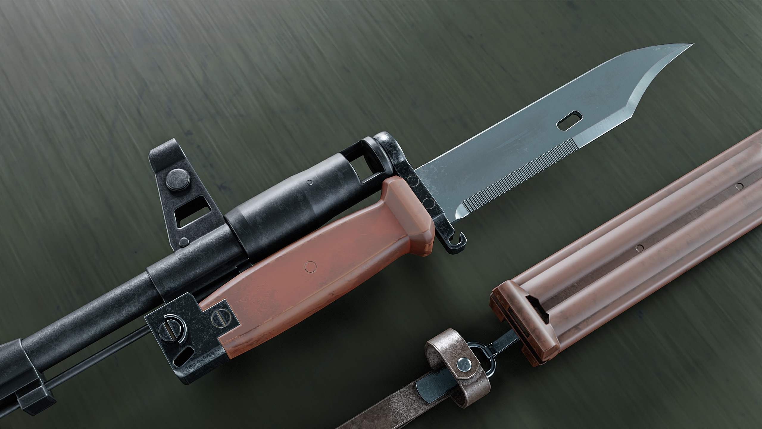 Bayonet AK-74 Low-poly 3D model_12