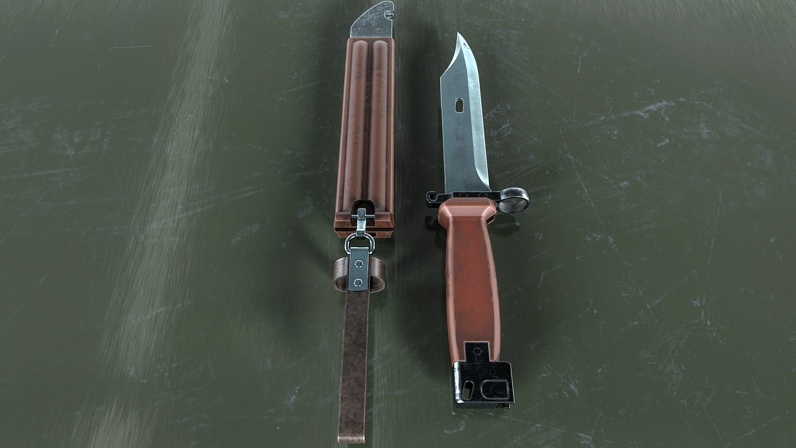 Bayonet AK-74 Low-poly 3D model_3