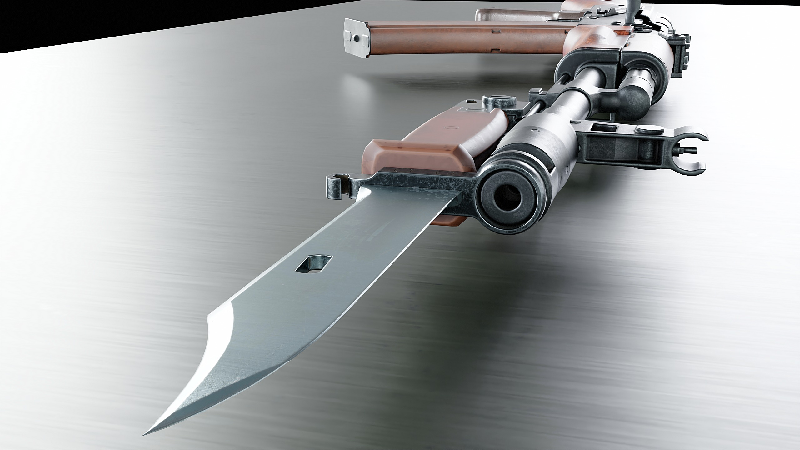 Bayonet AK-74 Low-poly 3D model_13