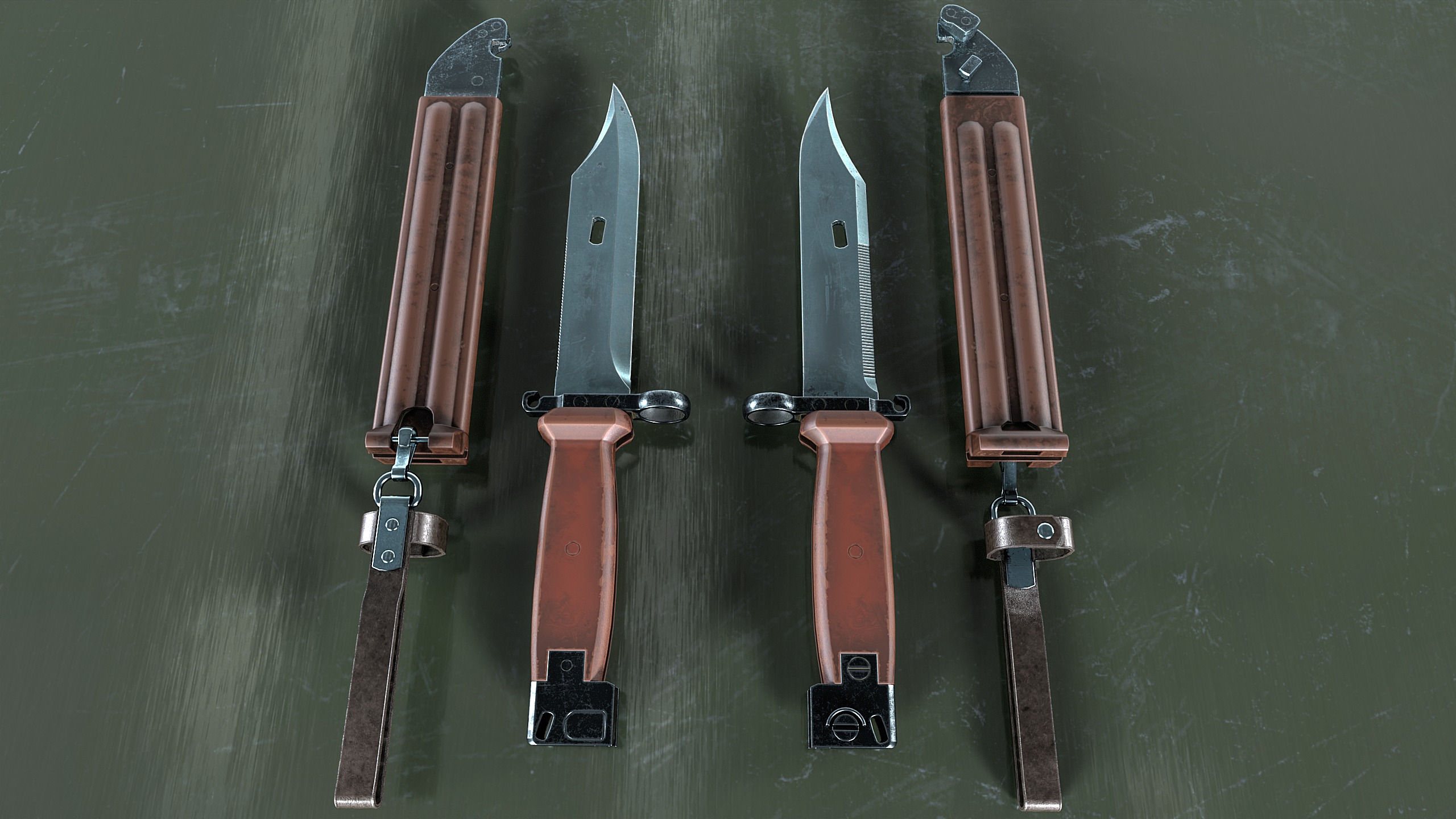 Bayonet AK-74 Low-poly 3D model_9