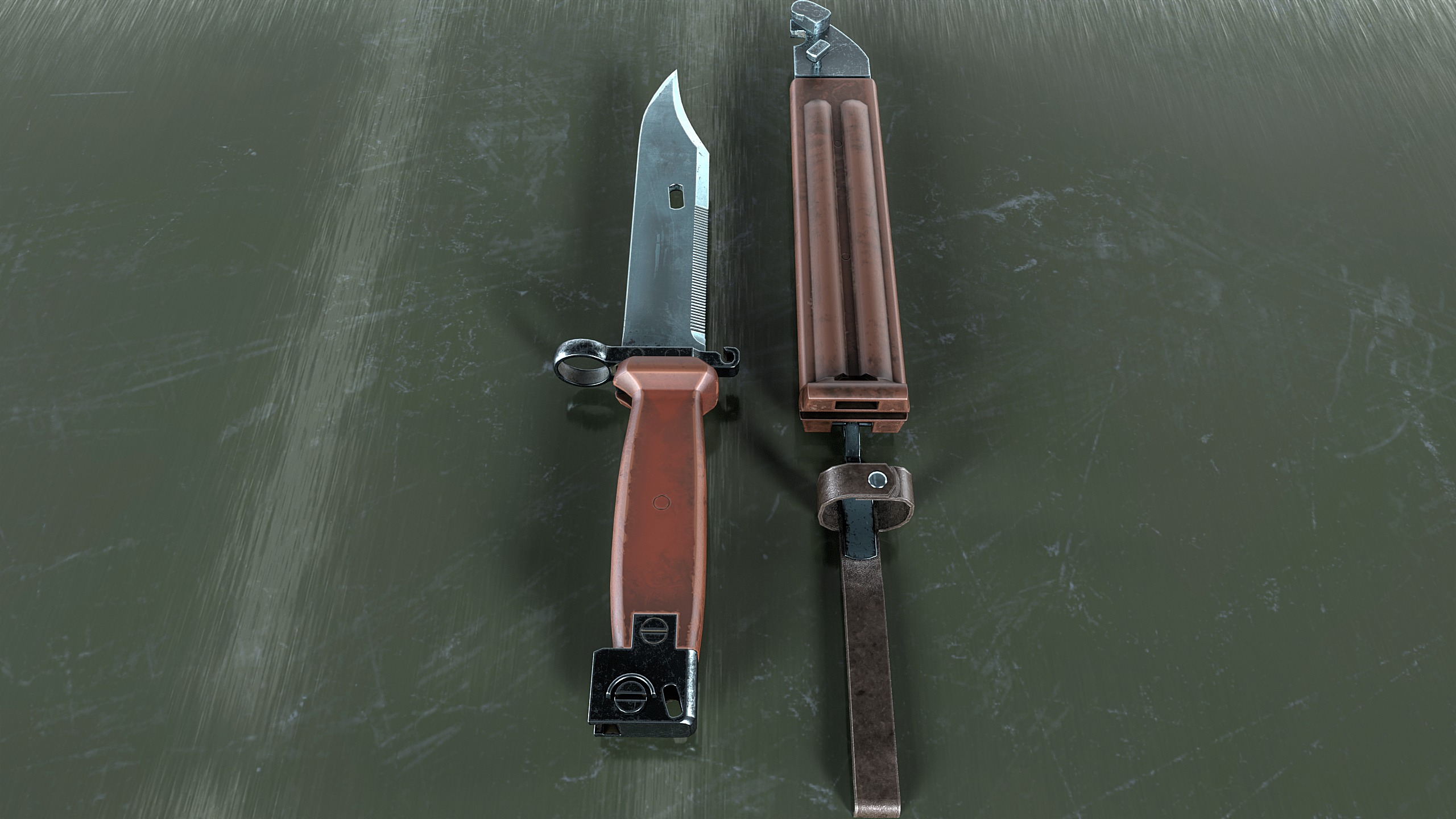 Bayonet AK-74 Low-poly 3D model_2