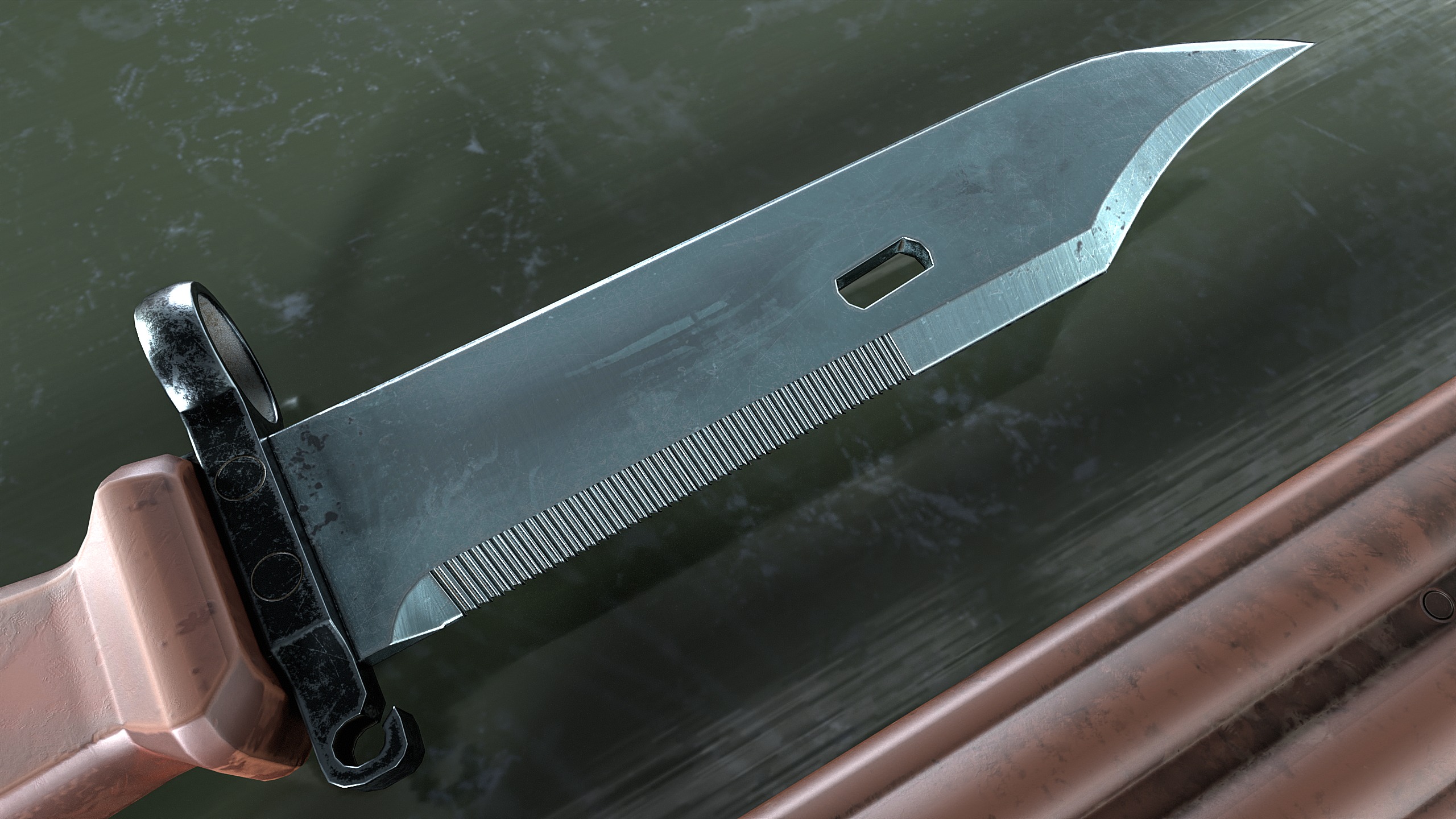 Bayonet AK-74 Low-poly 3D model_1