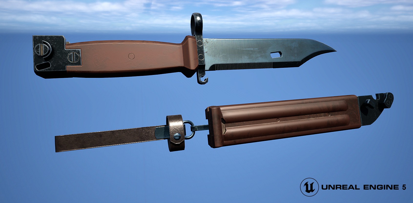 Bayonet AK-74 Low-poly 3D model_14