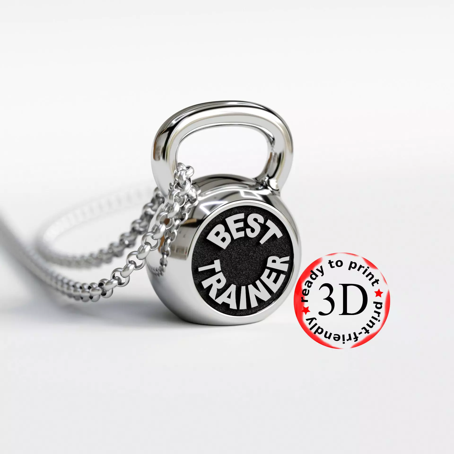 Kettle bell pendant for the best trainer 3D print model