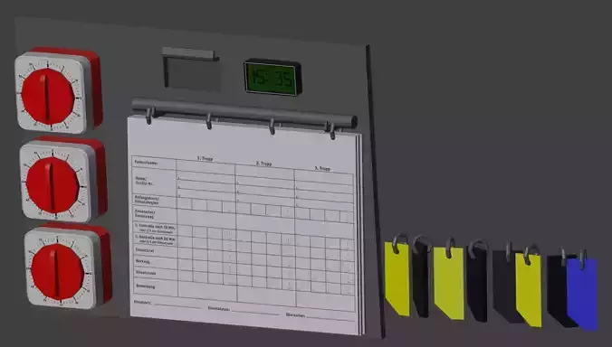 Atemschutzueberwachung - Breathing apparatus surveillance Low-poly 3D model