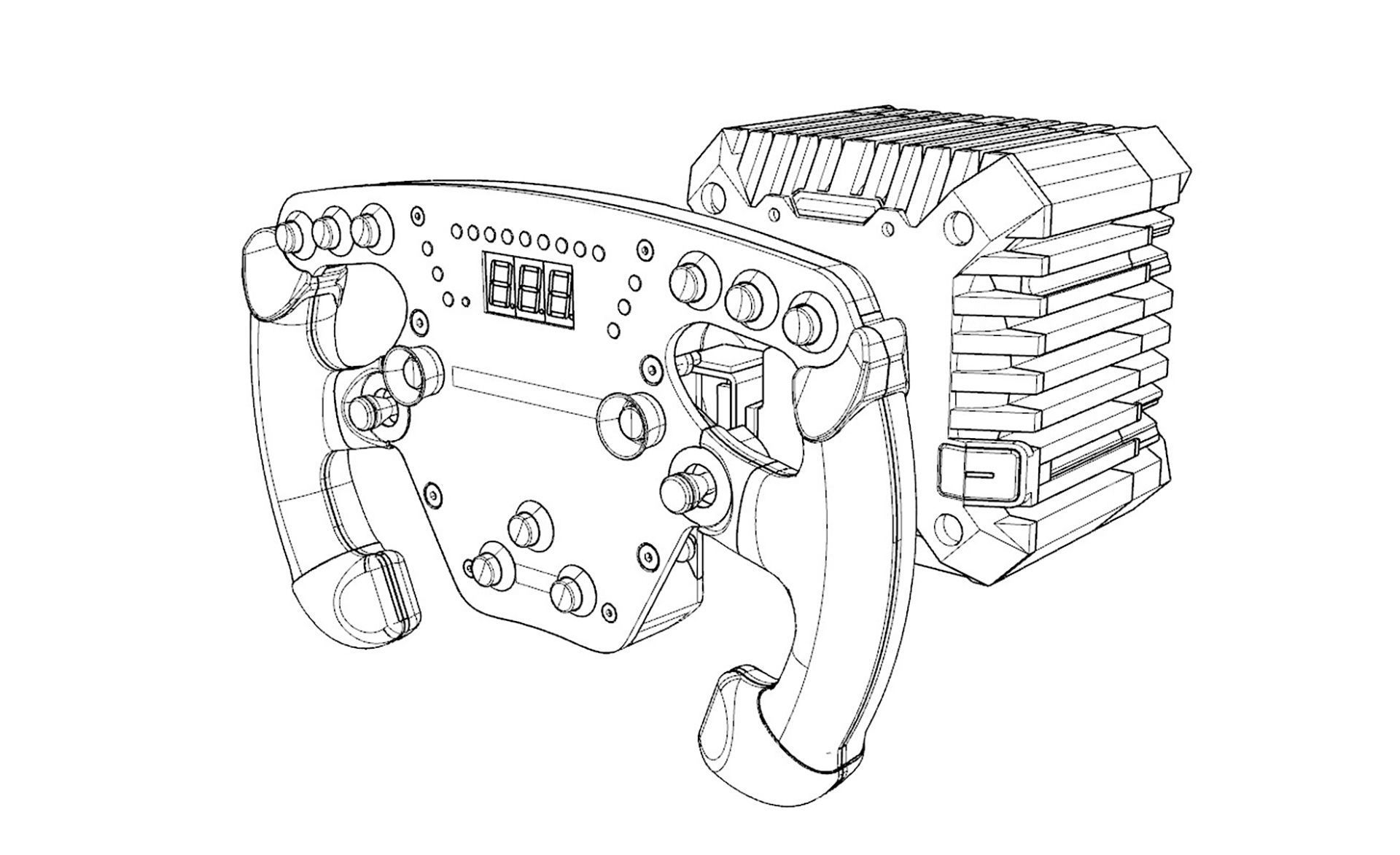 Fanatec F1 Wheel and Elite Pedals V2 3D model_14