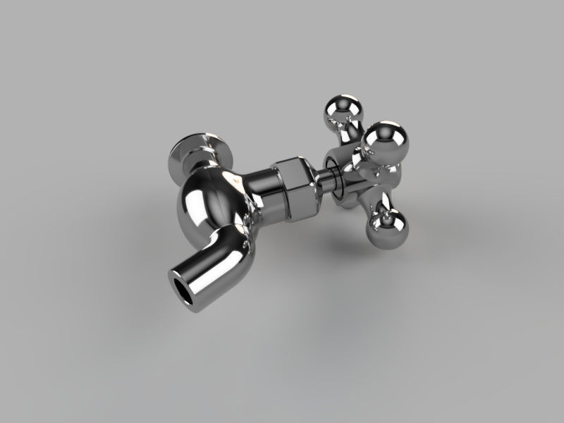 Water Tap  3D print model_1