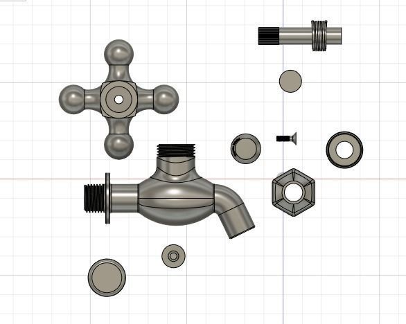 Water Tap  3D print model_6