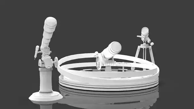 Astronomical Telescope Pack 3 In 1 3D model