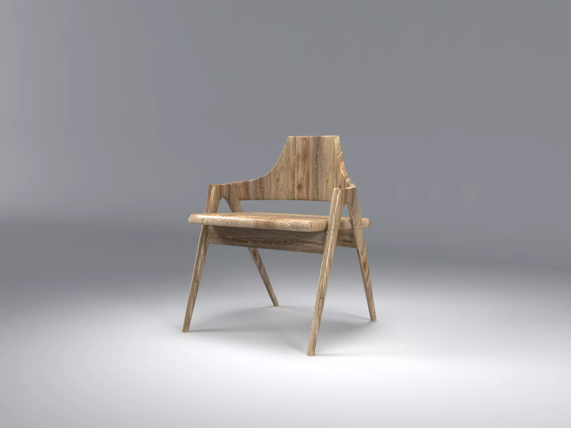 wood chire-2 Low-poly 3D model