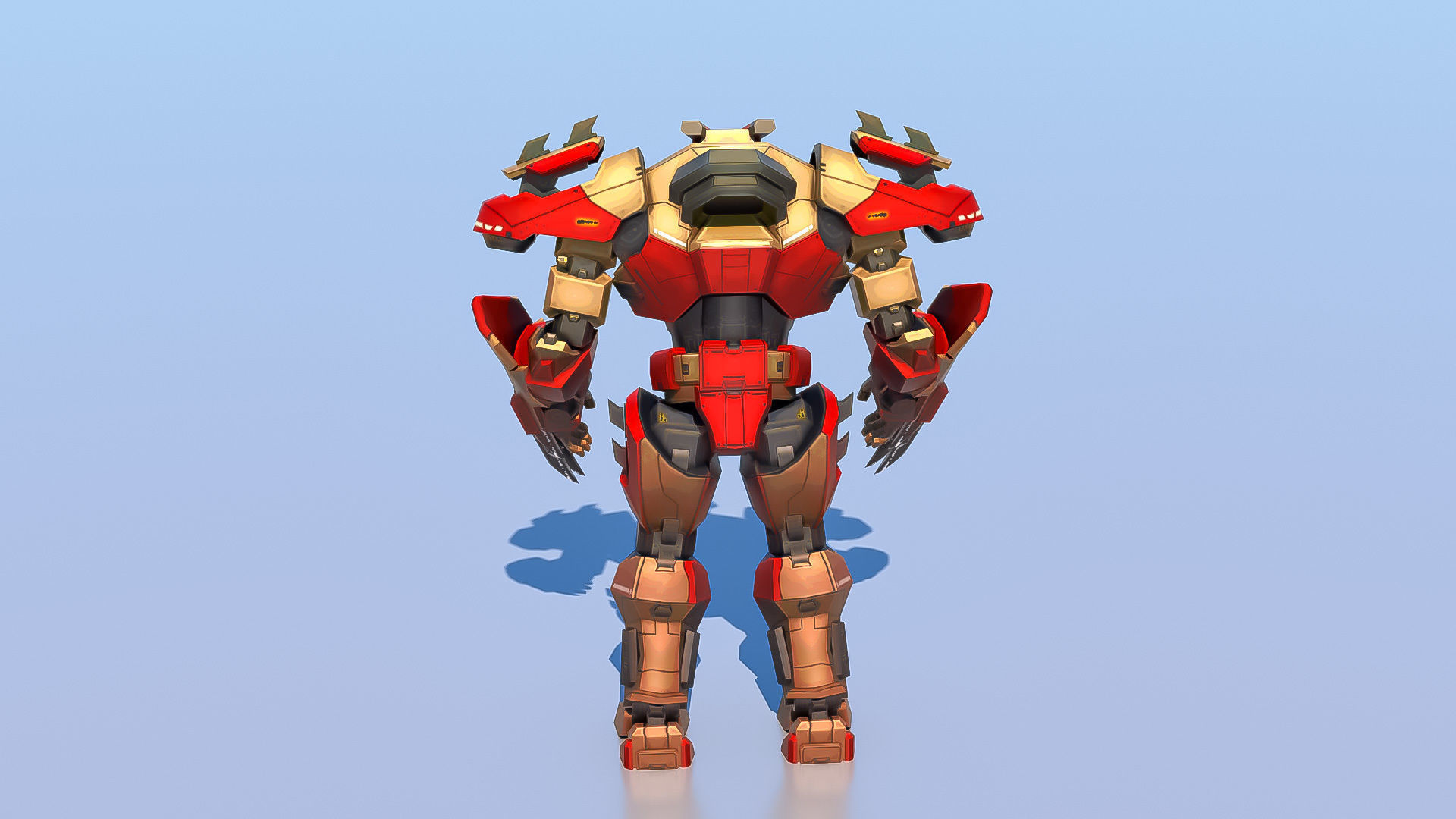 High Poly Hero Robot Rigged and Textured 3D model_5