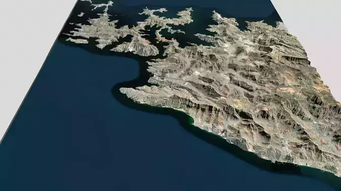 Mountain landscape Kumzar Oman 