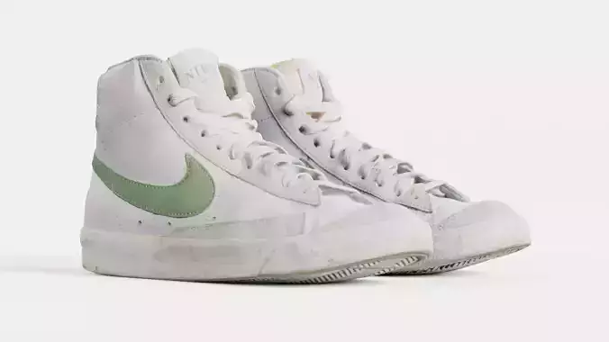  Worn Shoes Nike Blazer Detailed 3D Scanned Model 