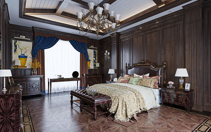 Cozy Bedroom Interior Scene 001 3D model