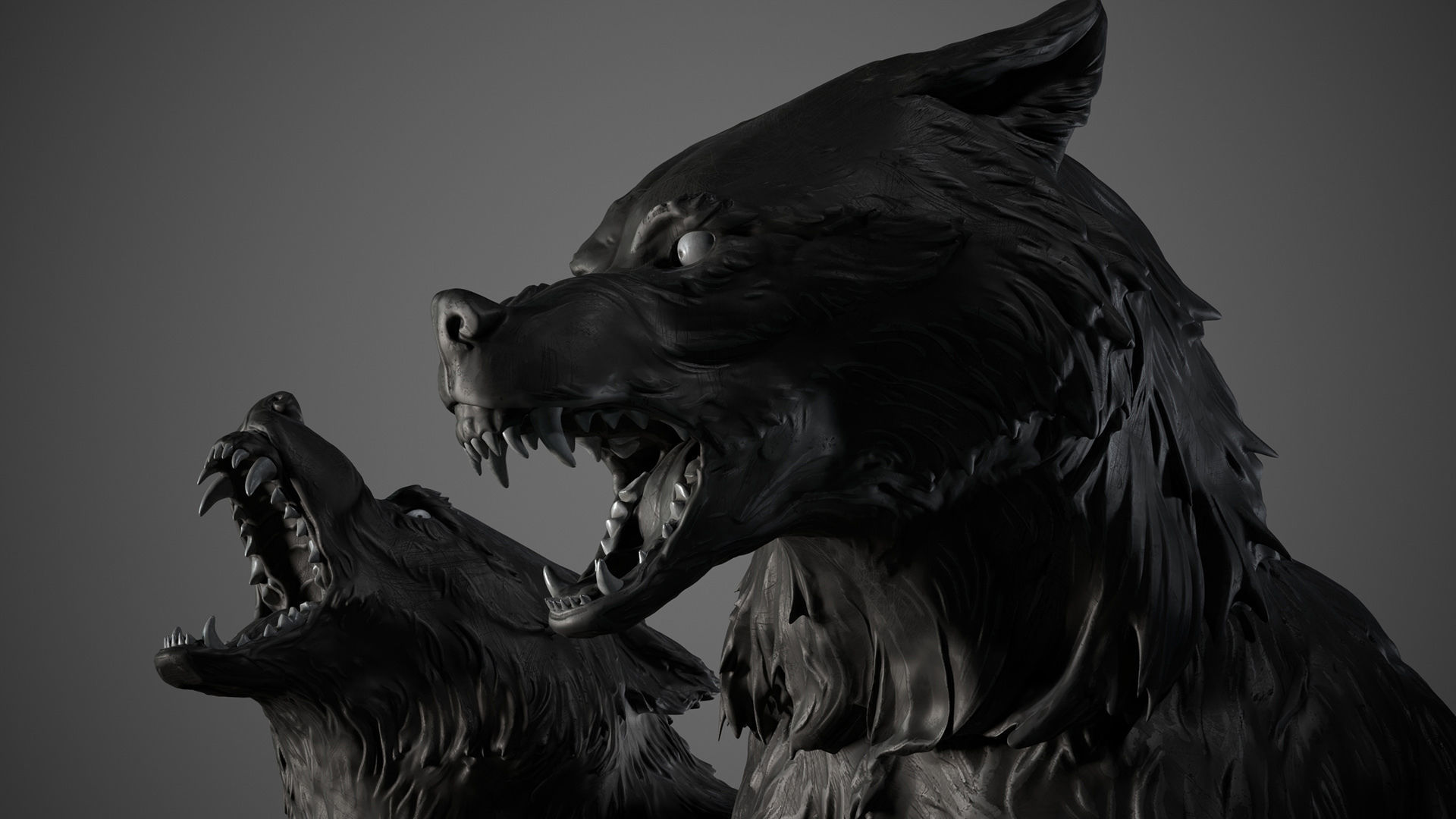 Wolves - 3D Sculpting - High Poly  3D print model_10
