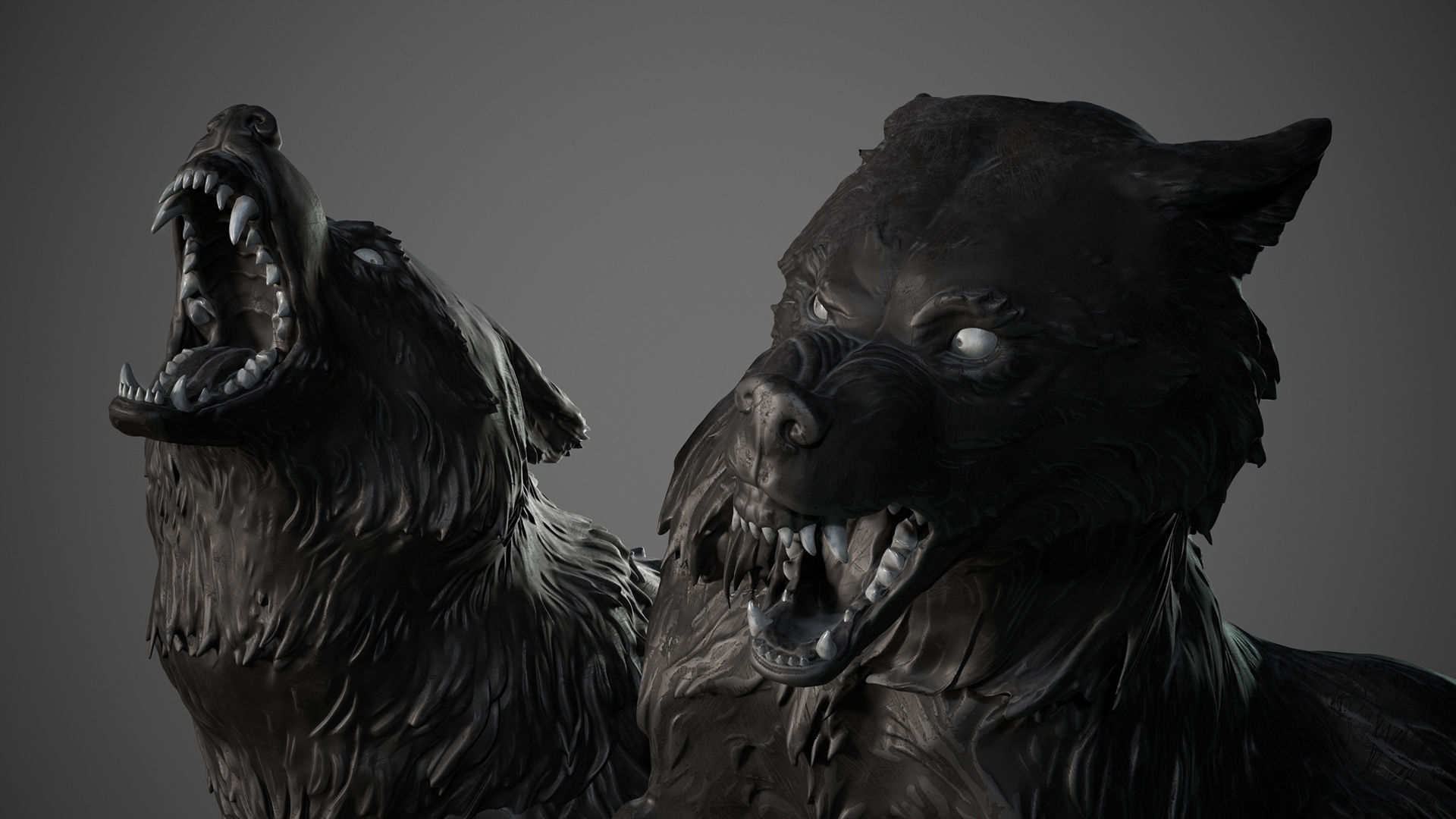 Wolves - 3D Sculpting - High Poly  3D print model_9