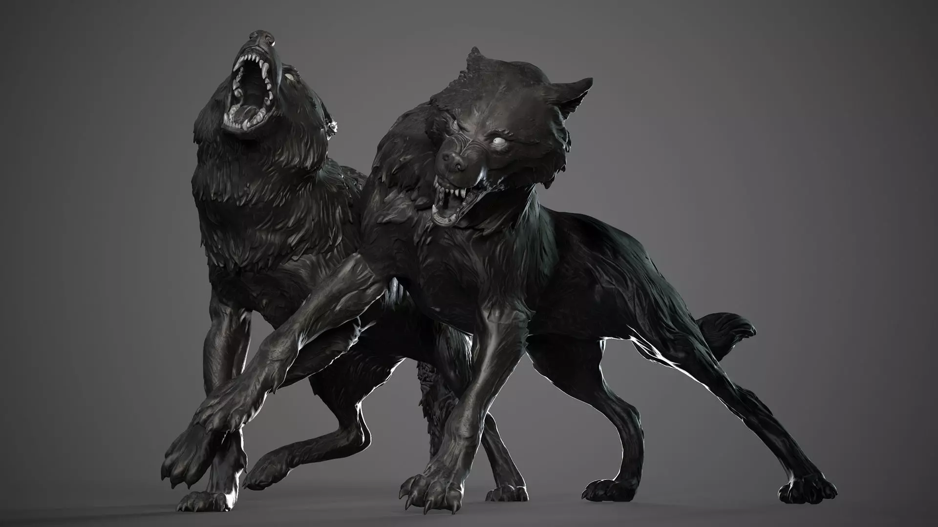 Wolves - 3D Sculpting - High Poly  3D print model_0