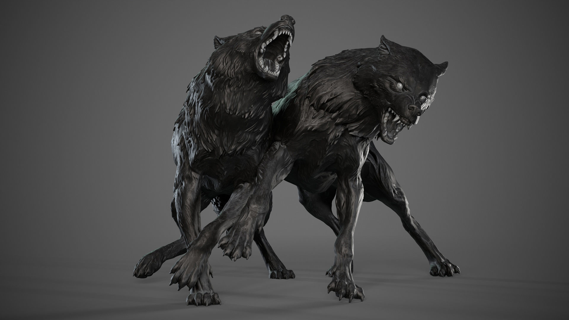 Wolves - 3D Sculpting - High Poly  3D print model_8