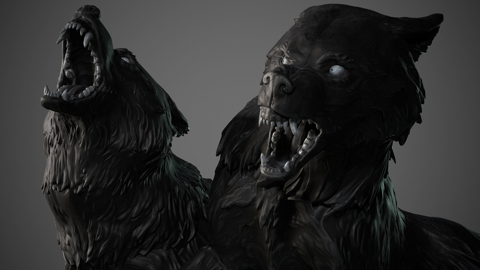 Wolves - 3D Sculpting - High Poly  3D print model_4