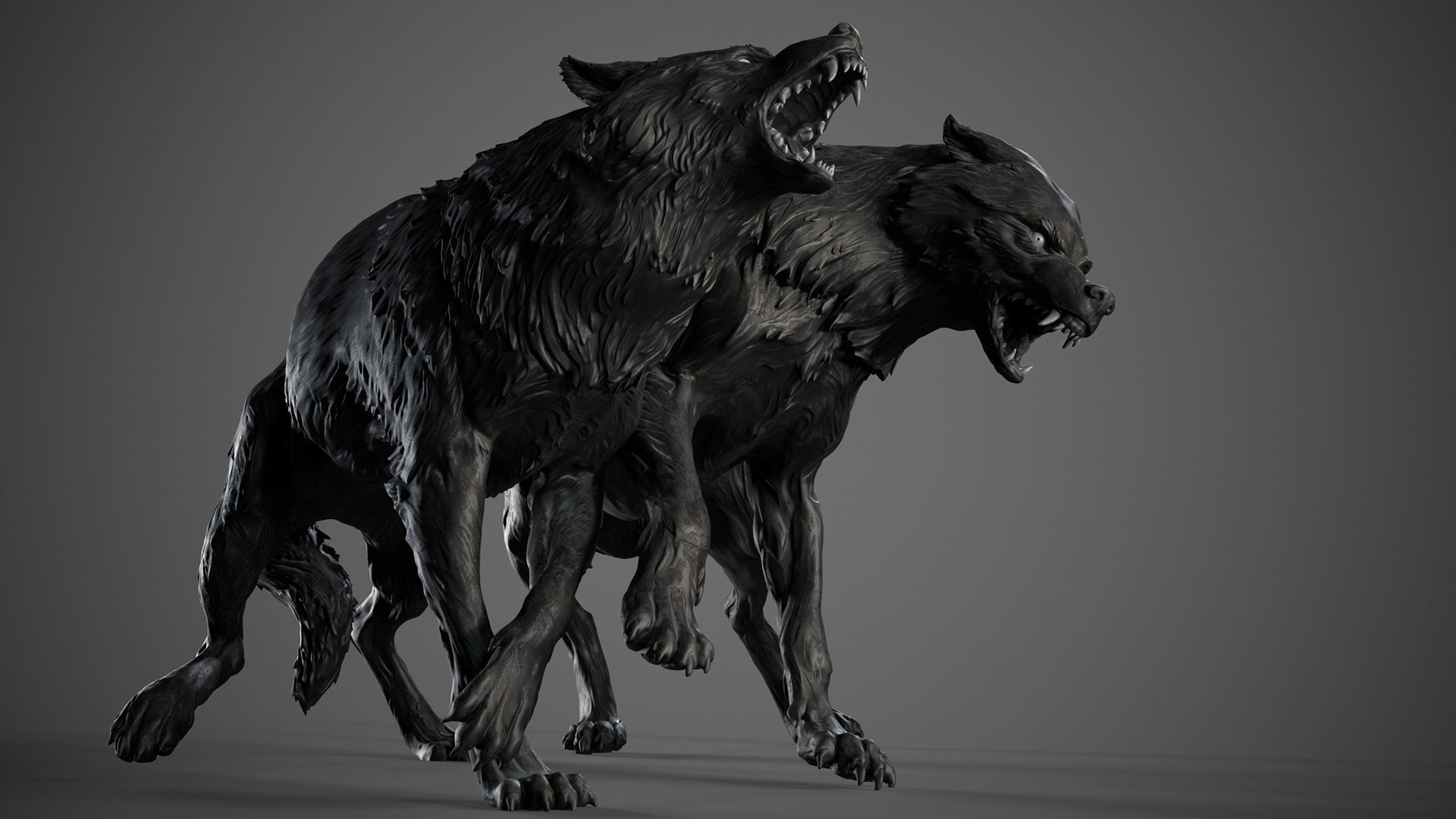Wolves - 3D Sculpting - High Poly  3D print model_11
