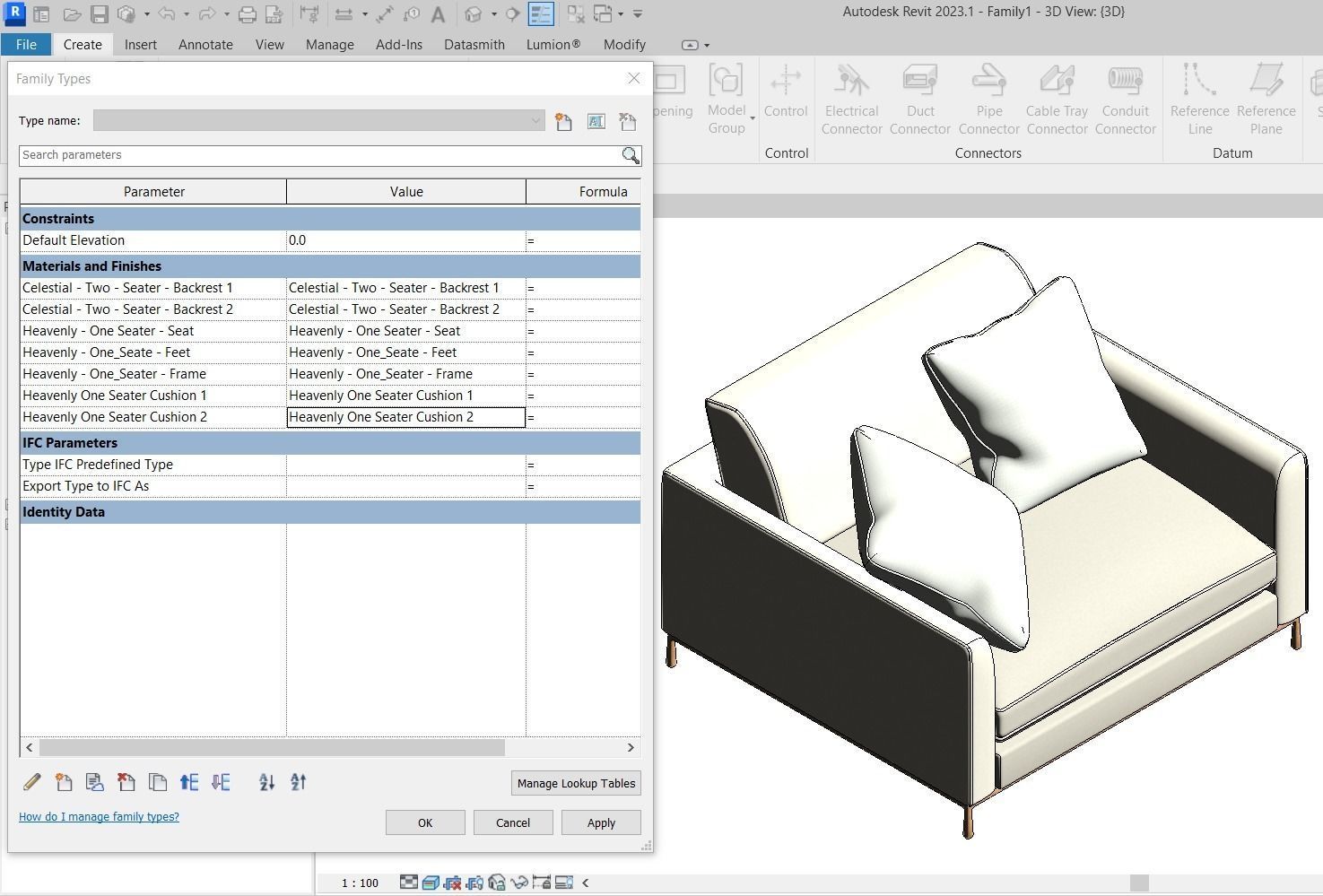 Heavenly 1-Seater Sofa 3D model_2