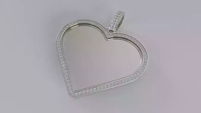 Double Sided Spinning Heart Picture Pendant - 50mm