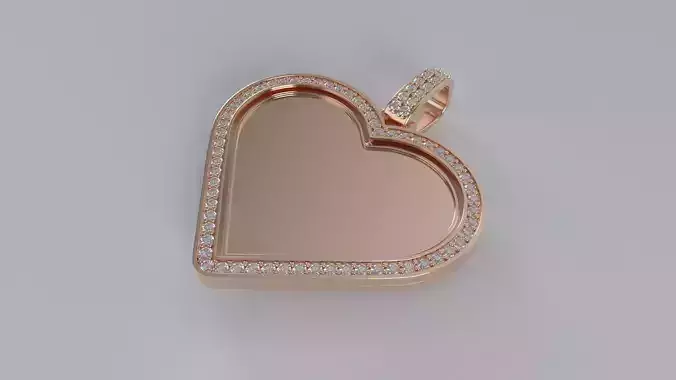 Double Spinning Heart Picture Pendant - 40mm 3D print model