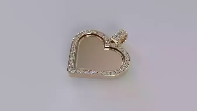 Double Sided Spinning Heart Picture Pendant - 30mm