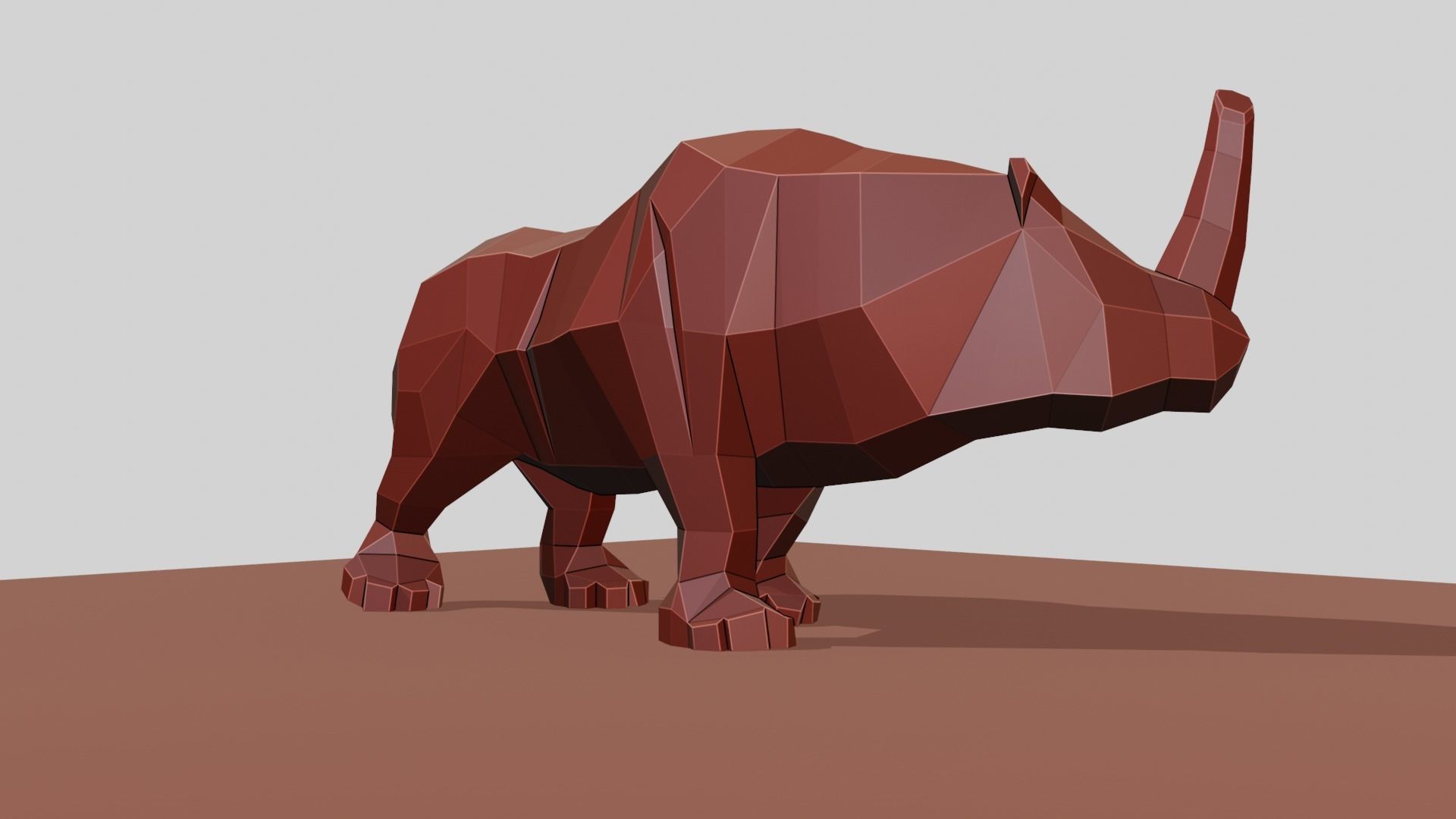 Rhino polygonal figure Low-poly 3D model_25