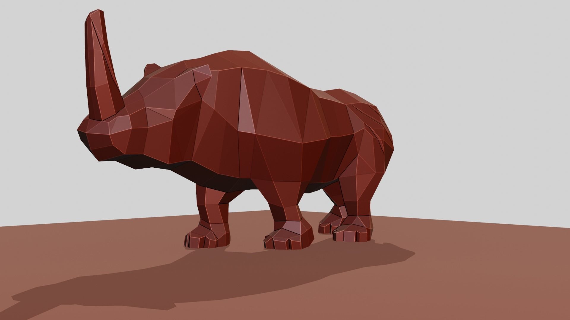 Rhino polygonal figure Low-poly 3D model_20