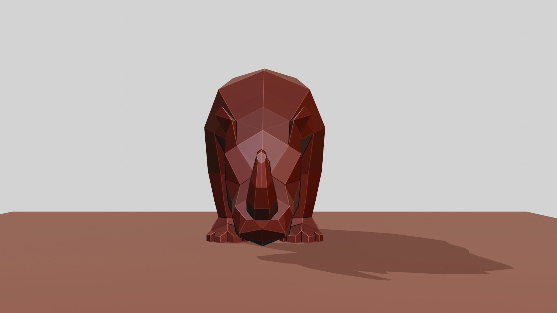 Rhino polygonal figure Low-poly 3D model_4