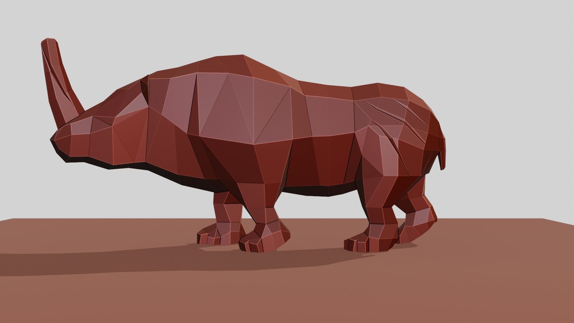 Rhino polygonal figure Low-poly 3D model_21