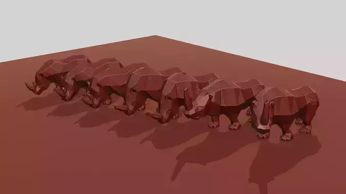 Rhino polygonal figure Low-poly 3D model Rhino polygonal figure Low-poly 3D model