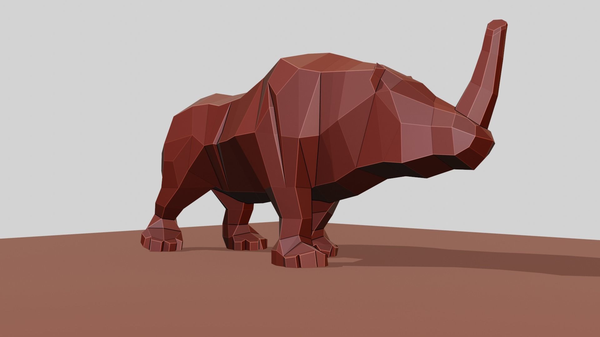 Rhino polygonal figure Low-poly 3D model_22