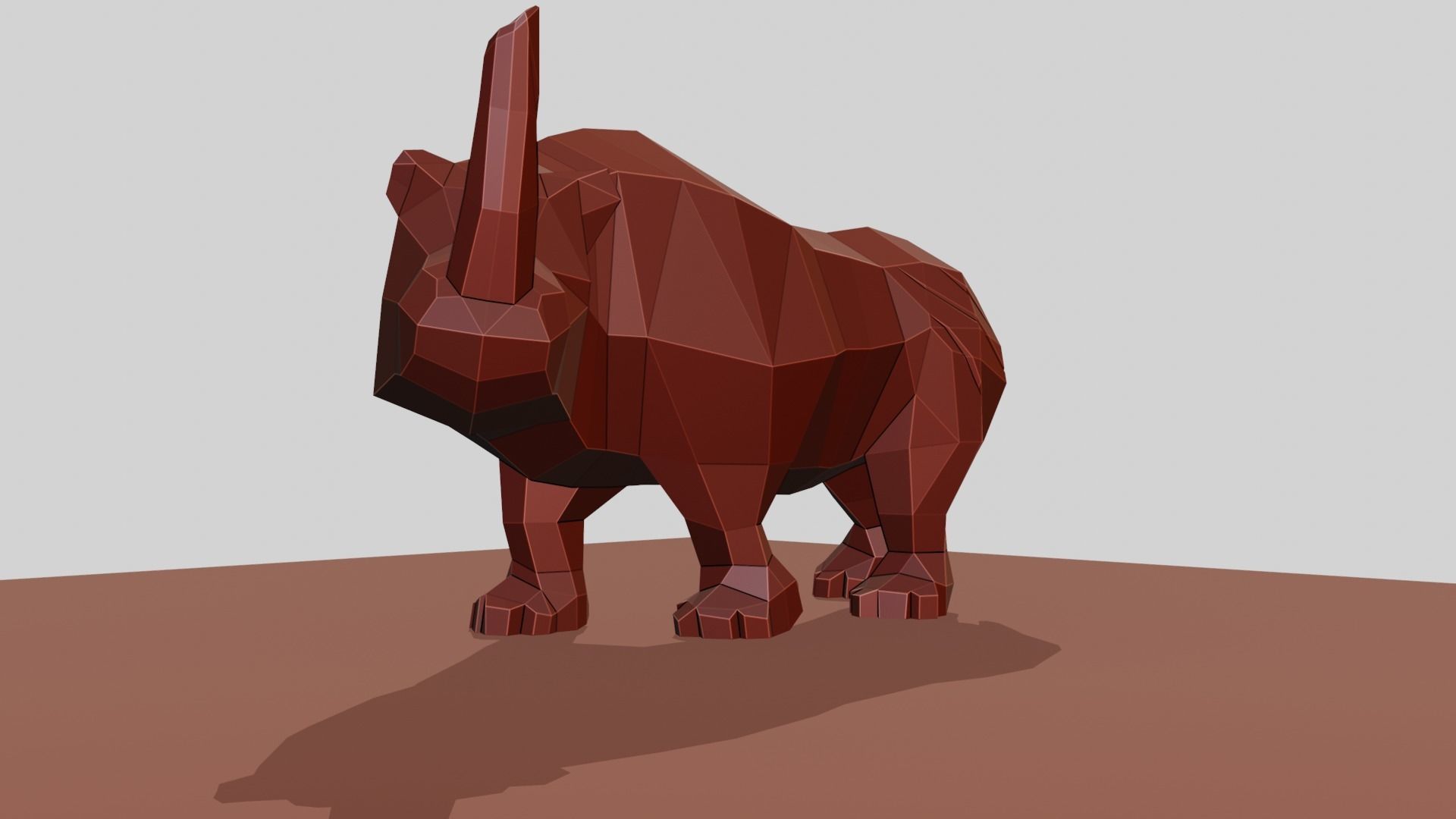 Rhino polygonal figure Low-poly 3D model_23