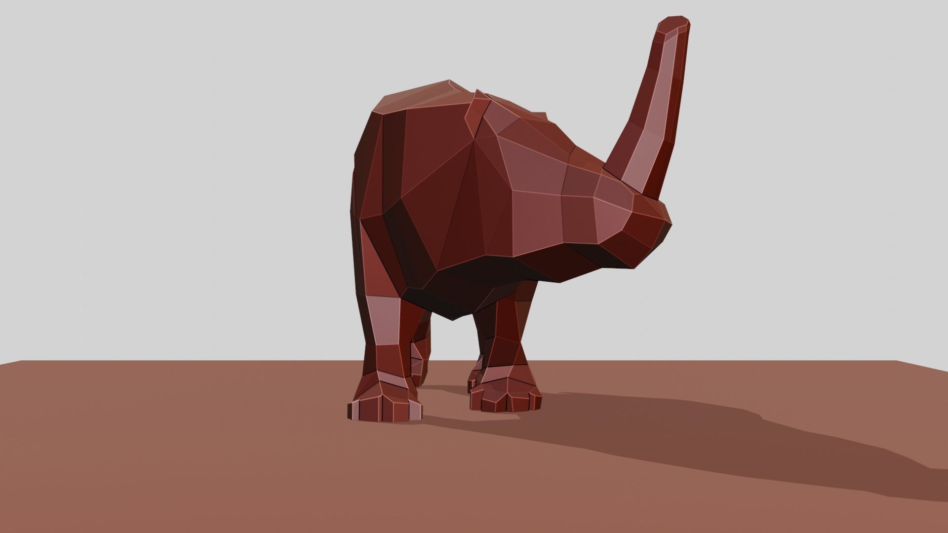 Rhino polygonal figure Low-poly 3D model_24