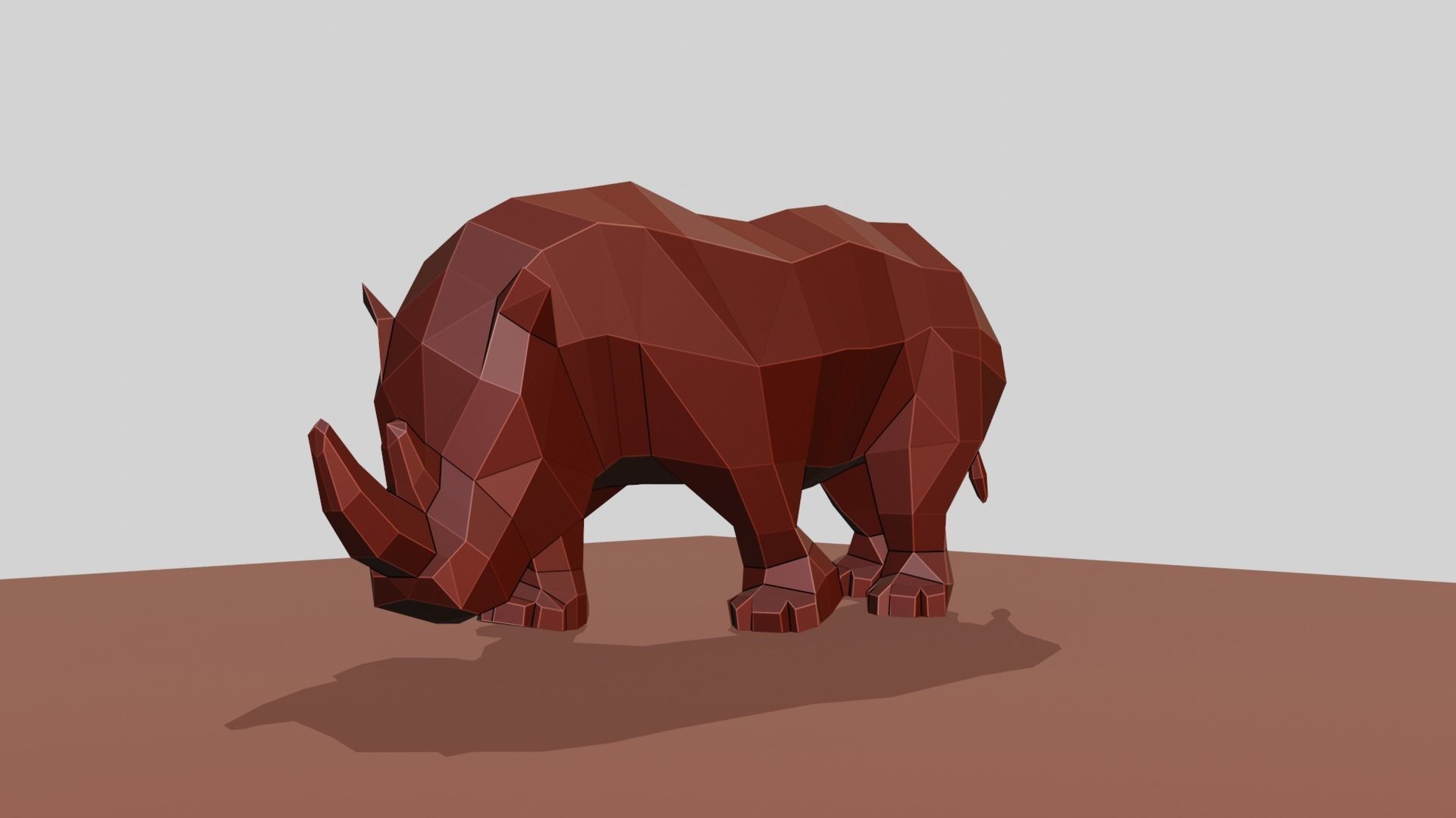 Rhino polygonal figure Low-poly 3D model_10