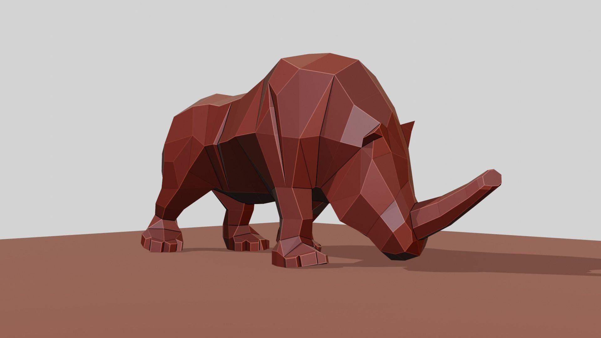Rhino polygonal figure Low-poly 3D model_18