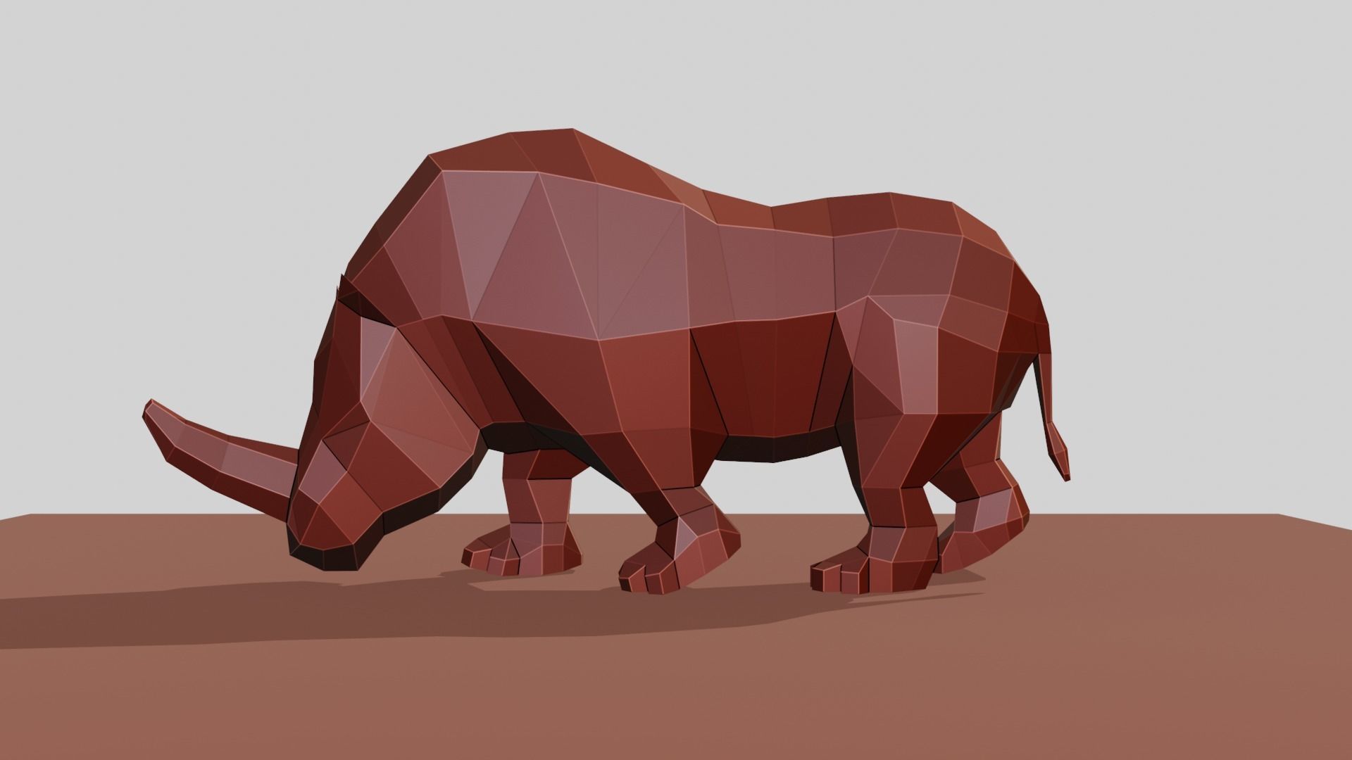 Rhino polygonal figure Low-poly 3D model_15