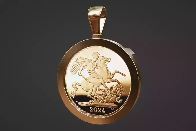 british full sovereign gold coin frame mount bezel pendant 
