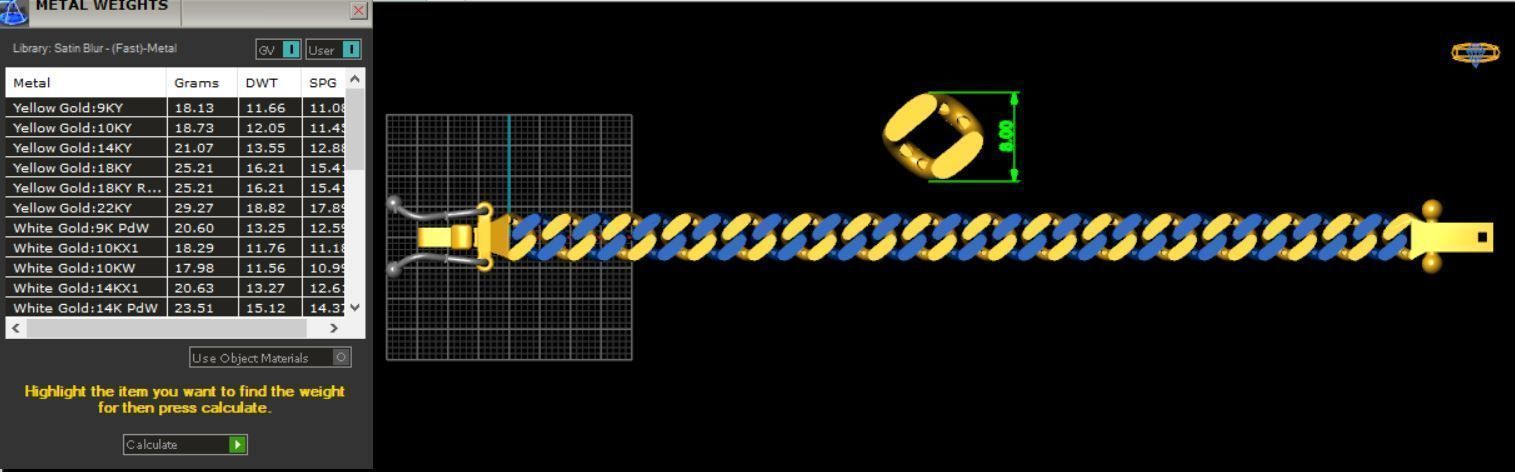 Gurmet Chain Bracelet 3D print model_1