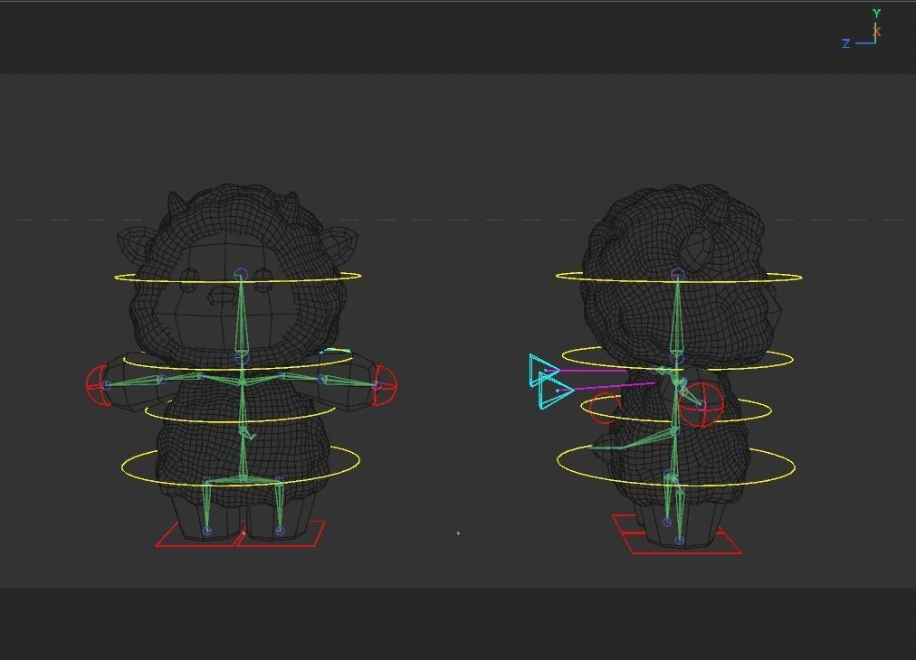Rigged Cartoon Sheep Low-poly 3D model_7