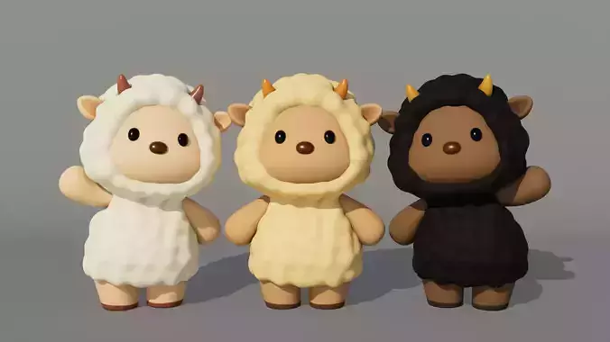 Rigged Cartoon Sheep