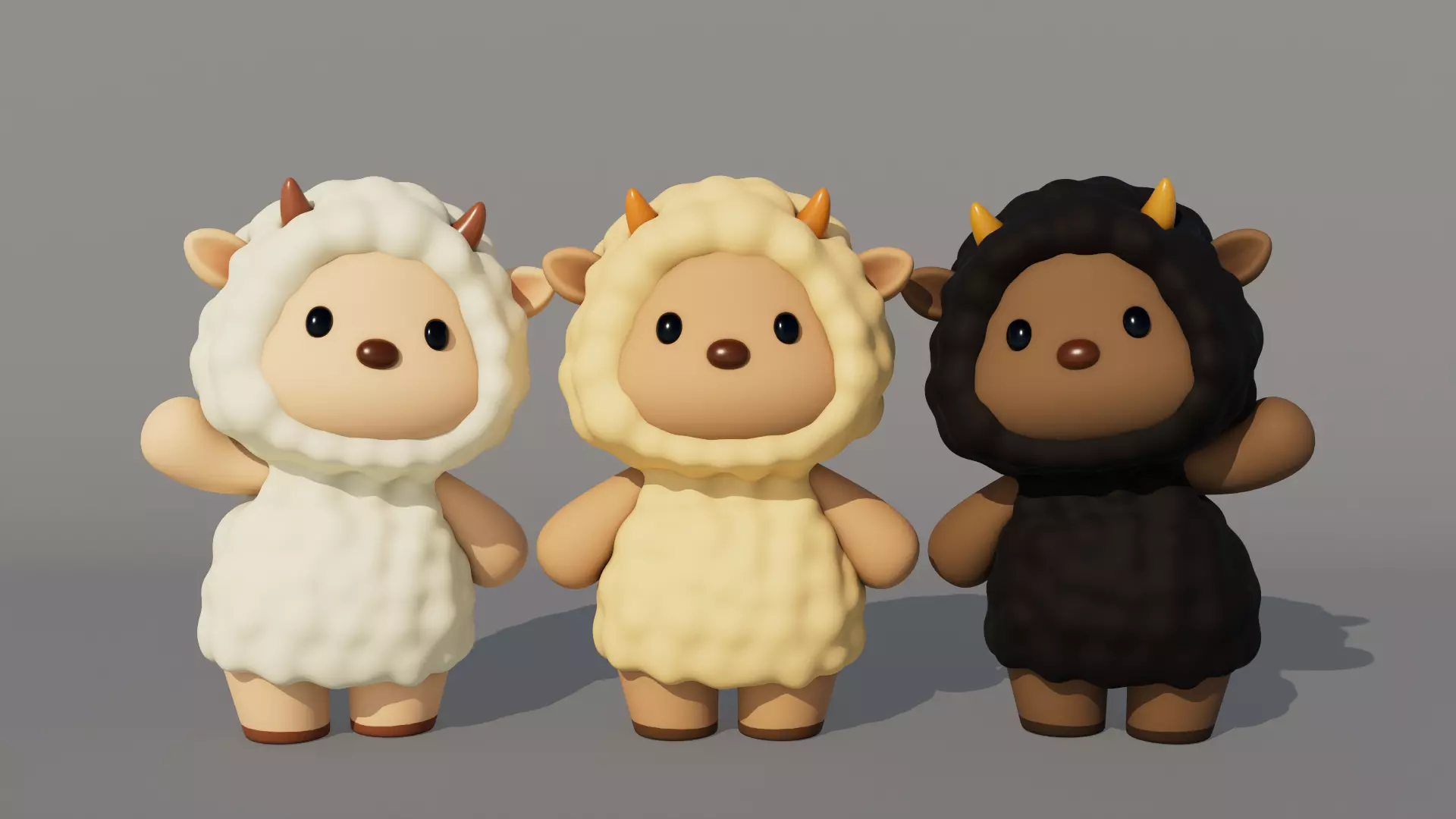 Rigged Cartoon Sheep Low-poly 3D model_0