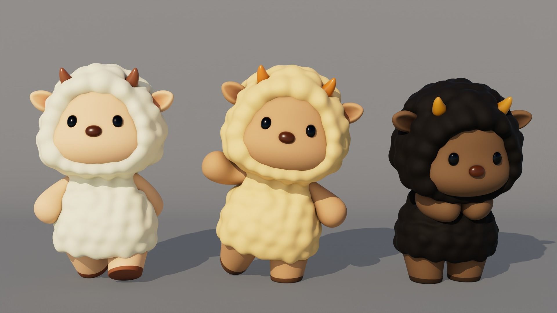 Rigged Cartoon Sheep Low-poly 3D model_1