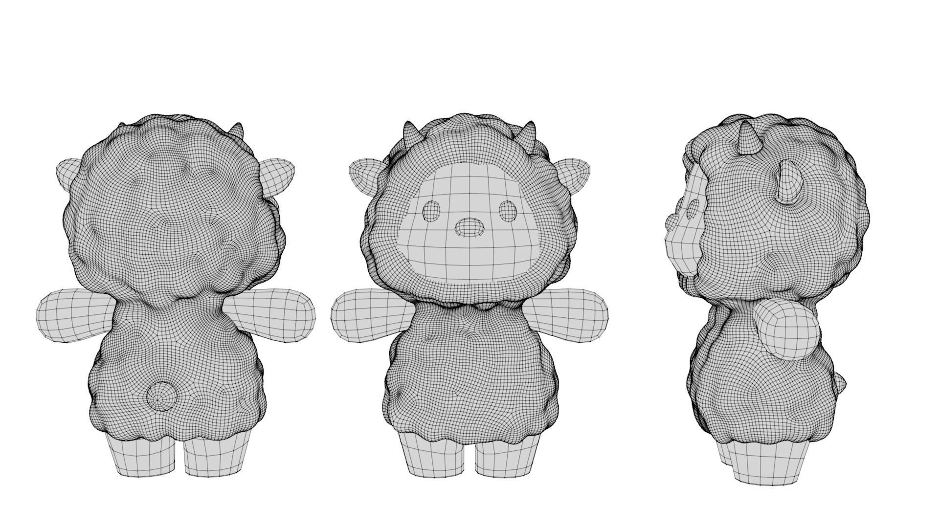 Rigged Cartoon Sheep Low-poly 3D model_5