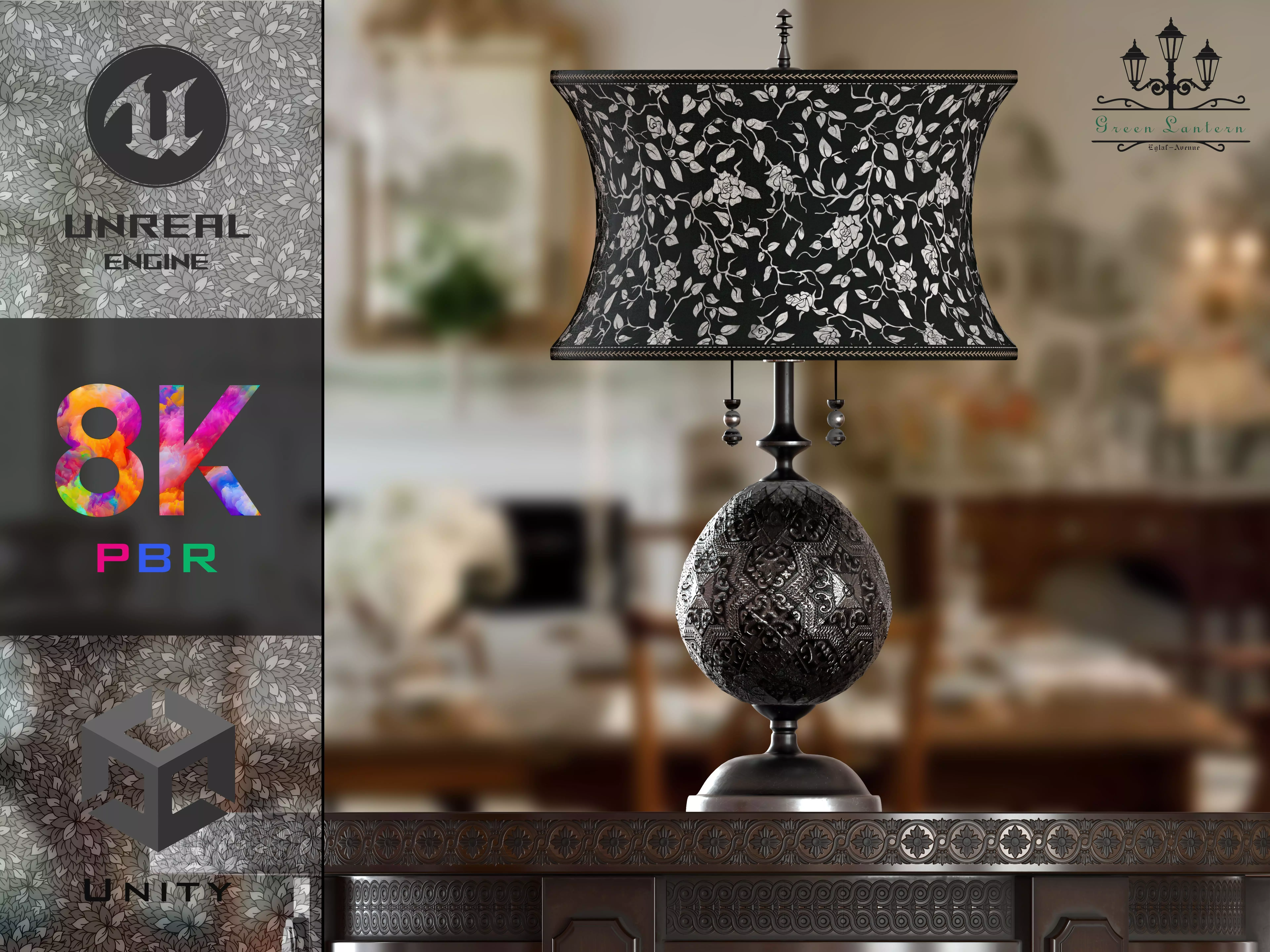 Lampshade-GL01-Black Low-poly 3D model